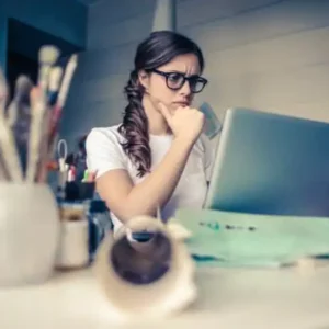 Young lady reviewing her 401(k) plan